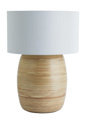 Popp Table Lamp, Natural and White