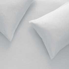 Washed Sateen Duvet Cover Set, White