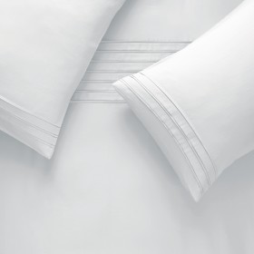 Pintuck White Duvet Cover Set, Double