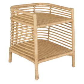 Habitat Nadia Natural Handwoven Rattan Bedside Table With Shelf