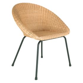Feliz Natural Rattan Dining Chair With Metal Legs