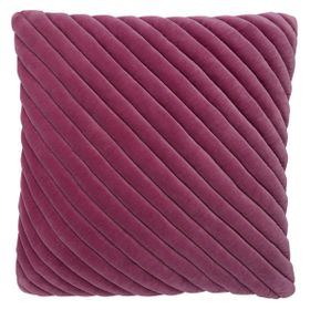 Habitat Adelie Purple Ribbed Velvet Cushion 50 x 50cm