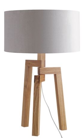 Image of Dylan Oak Wooden Table Lamp DYLAN Ash wood table lamp with white