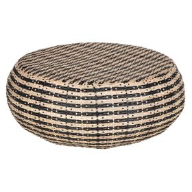 Indah Black And Natural Rattan Round Coffee Table
