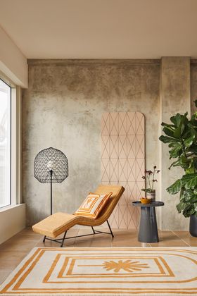 HABITAT SS20 - SURA Rattan Chaise & MALIBU Rug   