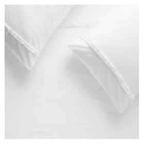 Maria White Stonewashed King Duvet With Fringe Detail