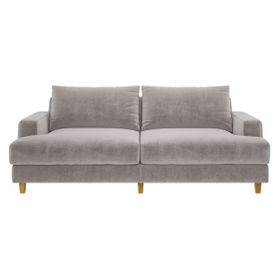 Wiltons Light Grey Velvet 3 Seater