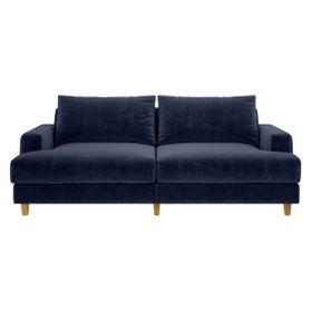 Wiltons Navy Blue Velvet 3 Seater