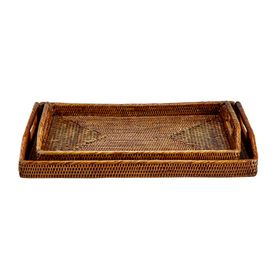 Pair of Rattan Serving Trays, Brown £135