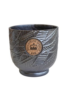 Kew Leaf Embossed Charcoal Cork Planter