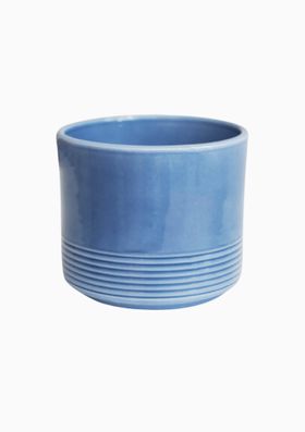 Munich Blue Gloss Planter, H19.5cm D23cm