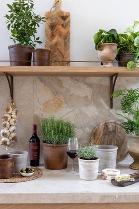 Hazel Brown Beaded Edge Planter, H 13cm, D 14cm