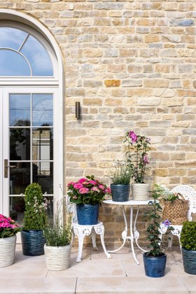 Outdoor Cove Blue Ripple Planter, Set of 3