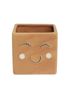 TAN SQUARE SLEEPY FACE PLANTER