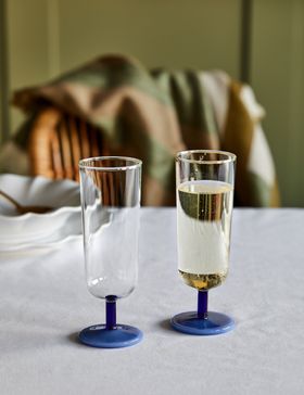 Set of 2 Midnight Blue Flute Glasses