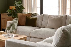 Oak Furnitureland Malvern Modular 5 Seat Corner Sofa - Beige Fabric