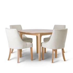 Oak Furnitureland Durham Round Dining Table with Zola Chairs
