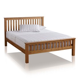 Original Rustic Solid Oak Double Bed
