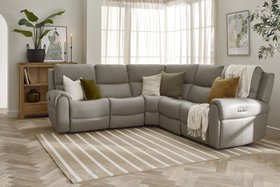 Oak Furnitureland Ezra 5 Seater Corner Recliner in Leather