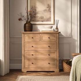 Oak Furnitureland Brennan 5 Drawer Chest