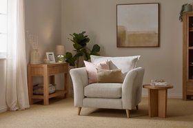 Oak Furnitureland Hoxley Armchair in Biscuit fabric