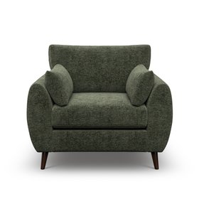 Oak Furnitureland Nova Armchair in Dark Green Fabric