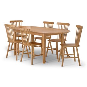 Oak Furnitureland Corton Dining Table with 6 Kingham Chairs