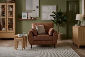Oak Furnitureland Nova armchair in chestnut Leather