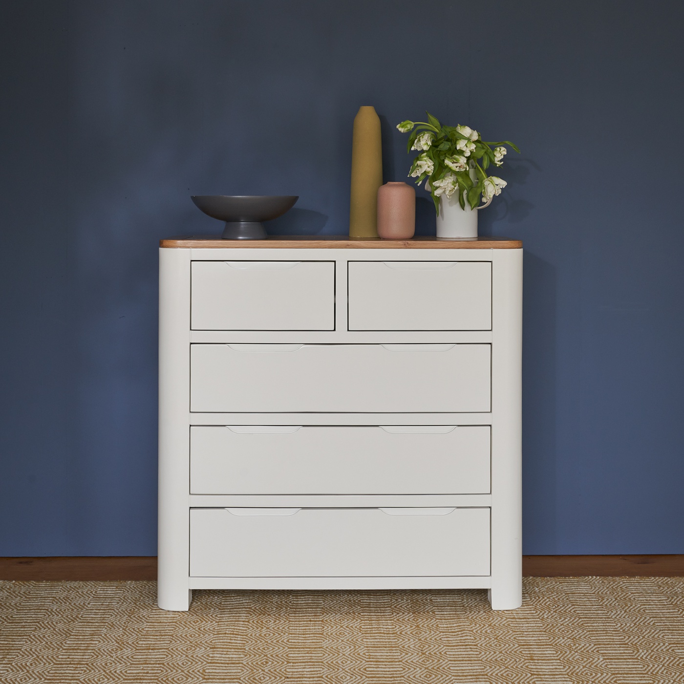 Hove Natural Oak and Painted Chest of Drawers