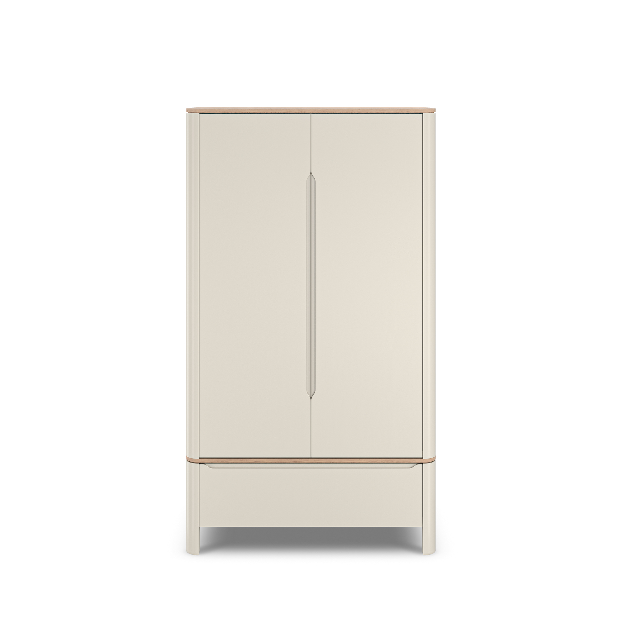 Oak Furnitureland Otto Double Wardrobe in Smoked Oak and Painted