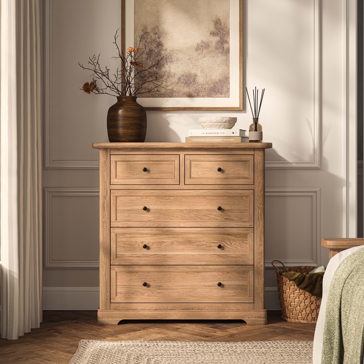 Oak Furnitureland Brennan 5 Drawer Chest