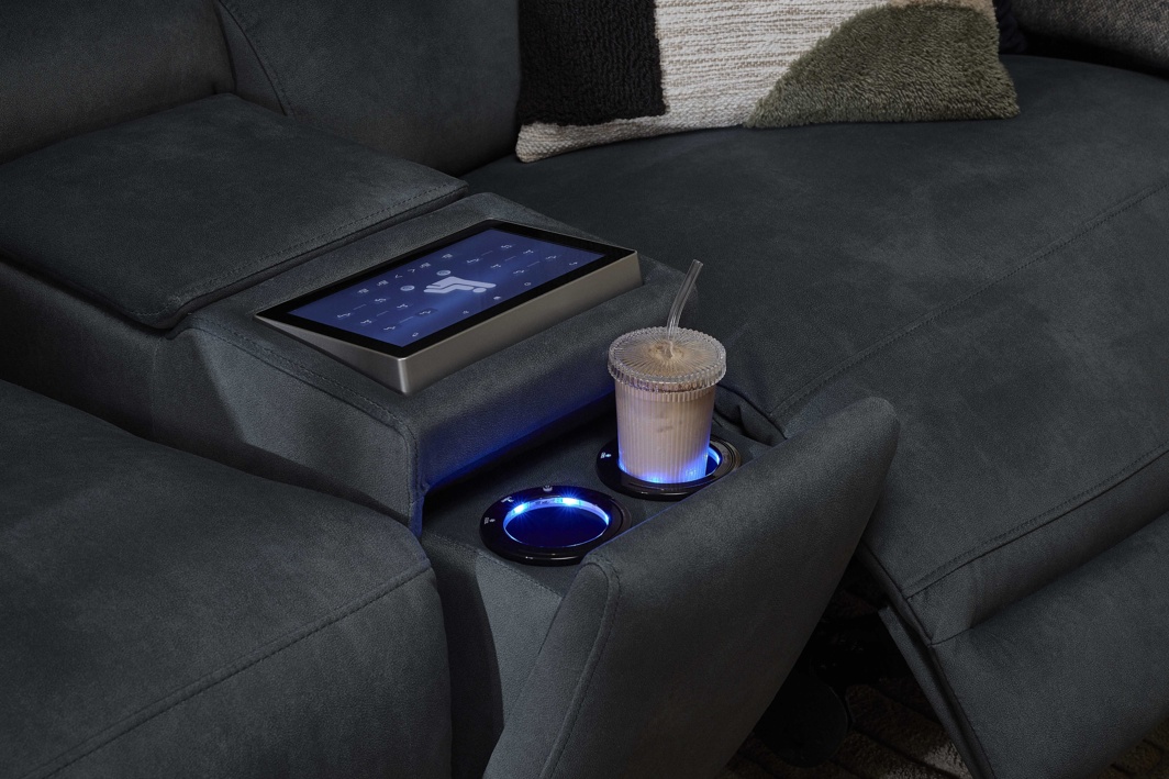 Oak Furnitureland Arabella CineLuxe 2 Seater sofa w/ Console