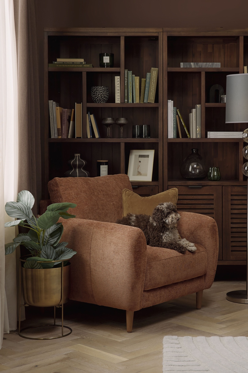Oak Furnitureland Autumn/Winter 26 living room shoot - Zara armchair