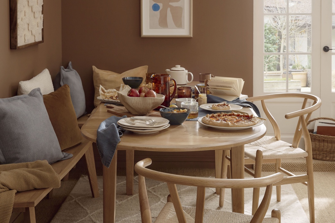 Oak Furnitureland Autumn/Winter 26 dining room - Corton dining set