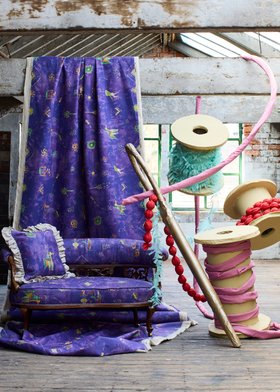 'Celestial Promenade' linen fabric