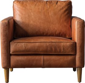 Citadel Leather Armchair in Vintage Brown