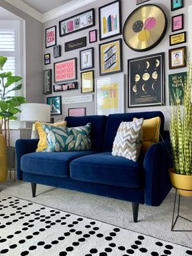 2 Seater Snug sofa in a box Navy Velvet