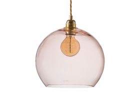 Rowan Glass Round Pendant Lamp D28 cm, Coral