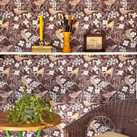 Birdsong wallpaper in Espresso