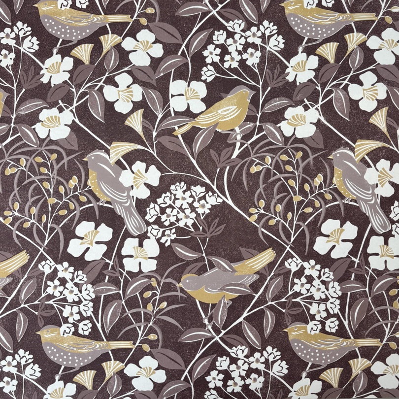 Birdsong wallpaper in Espresso