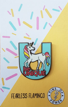 'Be Unique' unicorn kids enamel pin badge