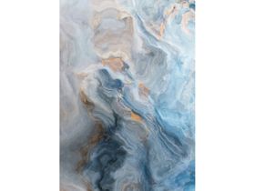 Aura Blue and Gold Marble Effect Glass Wall Art