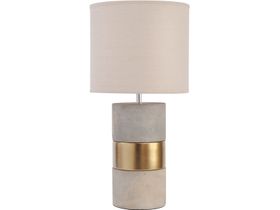 Petra Concrete and Gold Band Table Lamp