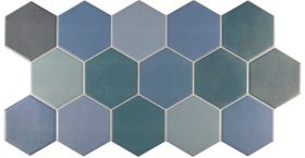 Hexagon Blue Mix Tiles