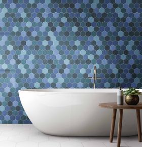 Hexagon Blue Mix Tiles