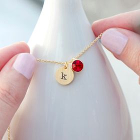 Personalised Gold Birthstone Crystal and Disc