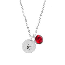 Personalised Silver Birthstone Crystal and Disc