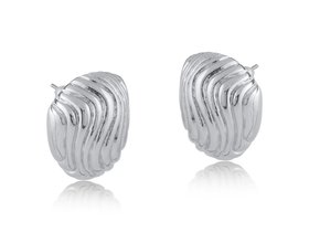 MARINA RIPPLE EFFECT STUD EARRINGS | SILVER