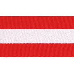 WOVEN RIBBONDUO STRIPES RED & WHITE 58mm