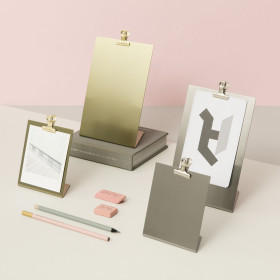 Block Design Metallic Clipboard Frame - Small - Brass & Silver